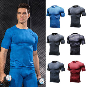 <b>Men's</b> Navy Blue Solid Full Sleeve <b>Collarless</b> Casual Compression <b>Shirt</b> High Elasticity 100g Polyester Knitted Quick Dry Sporty - Product Image 2
