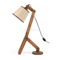 Lámpara de Mesa de Madera con Diseño de Robot Tallado, Luces LED para Sala de Estar, Lámpara de Escritorio Flexible, Estilo Nórdico Moderno, para Trabajar, Estudiar, Decoración de Interiores