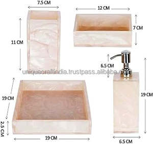 Luxury High Quality Epoxy Resin <b>Bathroom</b> Set Handmade Modern Soap Dispenser Tumbler Tray & Accessories <b>Organizer</b> - Product Image 5
