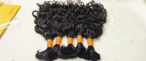 Extensiones de Cabello Humano Indio Rizado Natural Negro Sedoso para Trenzas, Doble Capa, Cabello Virgen Indio a Granel - Product Image 5