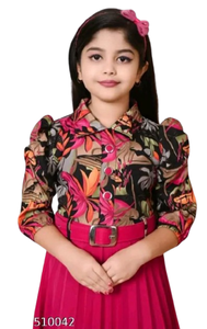 Robe de fête pour filles, imprimé floral, best-seller, avec ceinture et sac à bandoulière assorti, pour anniversaires, mariages et événements. - Product Image 2