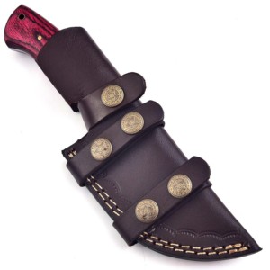 Couteau de camping Skinner OEM à lame droite en acier Damas de qualité industrielle, design élégant et polyvalent - Product Image 5