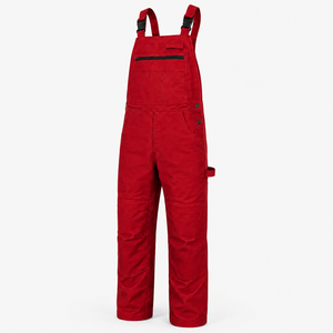 Salopette de travail industrielle en sergé de coton pour hommes, durable, multi-poches, genoux renforcés, porte-marteau, logo personnalisé - Product Image 1