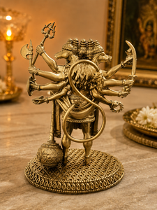 Jaipur Metals Modern Pure Brass Plated Panchmukhi Hanuman <b>Statue</b> | Table Figure | Durable <b>Religious</b> Gift | 13x7x16cm | 480g - Product Image 3