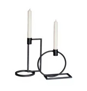 Ensemble de 3 chandeliers décoratifs en métal noir et or modernes pour la maison, les mariages et la décoration de table. - Product Image 4