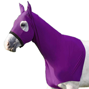 Bonnet anti-mouches pour cheval en maille couleur personnalisée, respirant et doux, pour l'équitation et la course, protection ergonomique contre les mouches, motif écossais, imperméable - Product Image 2