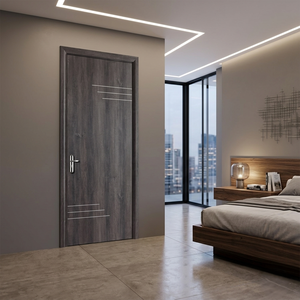 Puerta Interior de Madera Compuesta con Acabado de Roble Teca, Estilo Minimalista, Insonorizada e Impermeable, para Dormitorio, Hogar, Hotel, Habitación de Huéspedes, Puerta WPC - Product Image 3