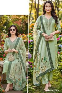 Fabricante de conjuntos de Kurti-Pant y Dupatta de viscosa jacquard de excelente calidad con bordados, de Surat Woman Fashion. - Product Image 4