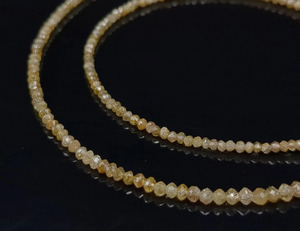 Cuentas Redondas de Diamante Champagne Natural Premium, Facetadas, de 2 mm, 15 Pulgadas, para la Elaboración de Joyas - Product Image 1
