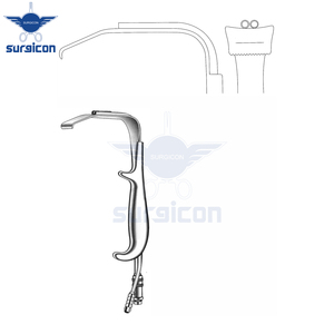 Retractor Tebbetts de 18.5 cm (7¼ Pulgadas) 90 x 24 mm con Iluminación de Fibra Óptica, Incluye Tubo y Adaptador para Cable de Fibra Óptica - Product Image 5