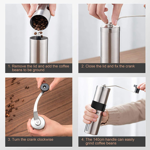 Moulin à café manuel en acier inoxydable 304, moulin à café portable avec meule en céramique durable, facile à utiliser - Product Image 5
