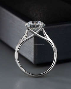 IGI/GIA Lab Grown Cut Diamond Vintage 14k blanc mariage/bague de fiançailles unisexe or blanc fin pour fête d'anniversaire digne - Product Image 3