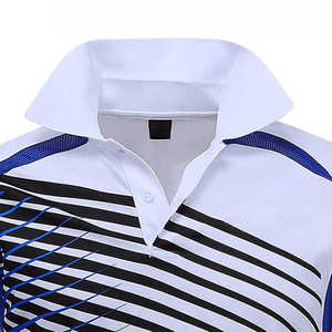 Polo sportif à manches courtes pour homme, rayé, imprimé numériquement, séchage rapide, en polyester tricoté, blanc, bleu, noir, OEM ODM - Product Image 2