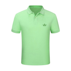 Polo à manches courtes vert pour homme, logo brodé, couleur unie, décontracté, coton Oxford respirant, coupe classique - Product Image 1
