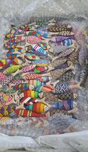 Poisson en bois peint à la main Artisan Décoration de la maison Artisanat de style rustique - Product Image 5