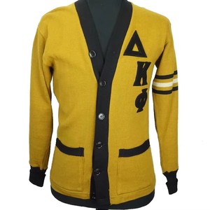 เสื้อคาร์ดิแกนคอวีแบบสั่งทำพิเศษสำหรับชมรมนักศึกษาปี 1908 เสื้อสเวตเตอร์ผู้หญิงสีชมพูเขียว ลายโลโก้ด้านหน้าแบบเชนิลล์ สไตล์กรีก สำหรับฤดูใบไม้ผลิ - Product Image 1