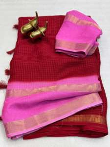 Saris en viscose de qualité supérieure avec bordure jacquard en Zari, légers, à séchage rapide, pour occasions décontractées et de fête, style indien et pakistanais - Product Image 2