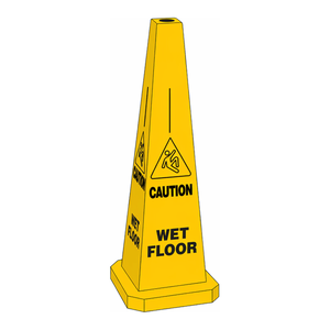 Cônes de signalisation BradyCone en plastique flexible haute visibilité de 25 po de hauteur pour zones de sécurité en laboratoire - Product Image 2