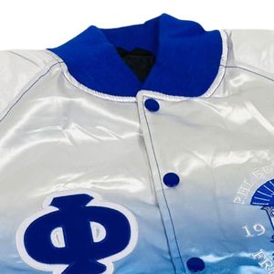 Chaqueta Bomber Desgastada Phi Beta Sigma para Hombre, Ajuste Cómodo, Tela Premium, Ropa de Fraternidad Griega, Prenda Exterior Informal - Product Image 3