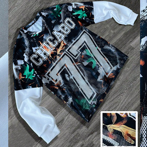 เสื้อฟุตบอลอเมริกันแบบตาข่ายขายส่งสำหรับทุกเพศ แขนยาว สไตล์สตรีทแวร์ ผ้าเนื้อสัมผัสพิเศษ ระบายอากาศได้ดี ชุดทีม รับผลิตตามแบบ OEM - Product Image 6