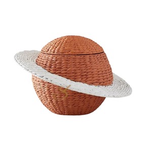 Cesta de Jacinto de Agua Tejida a Mano con Tapa, Linda Cesta de Almacenamiento de Juguetes, Contenedor Decorativo para Guardar Juguetes en la Habitación Infantil - Product Image 3
