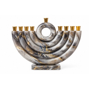 Candelabro de Resina para Hanukkah de 9 Ramas, Elegante Decoración Blanca de Resina para la Festividad Judía, Regalos Judaicos de Israel, Precio Económico - Product Image 4