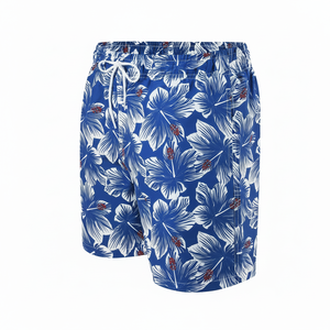 Breathable Custom Quick Dry Waterproof Geometric Pattern Eco-Friendly 100% Cotton <b>Men</b> Board Swim Shorts Drawstring Closure - Product Image 1