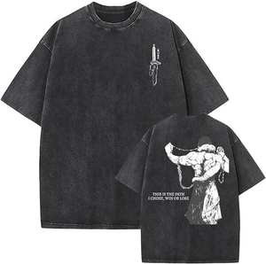 เสื้อยืดคอตตอนคุณภาพสูงลายกราฟิกเรโทรตลกๆ ดีไซน์วินเทจสำหรับคู่รัก สไตล์ลำลองสตรีทแวร์ทรงโอเวอร์ไซส์ แฟชั่นฤดูร้อน ขายส่ง - Product Image 4
