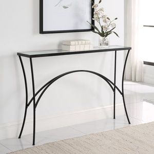 Mesa Consola de Metal Hecha a Mano con Tapa de Vidrio, Mueble Decorativo Elegante para Áreas de Exhibición en Hogares Modernos - Product Image 1