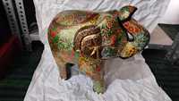 Éléphant décoratif en papier mâché du Cachemire, éléphant artisanal du Cachemire, sculpture d'éléphant peinte à la main du Cachemire