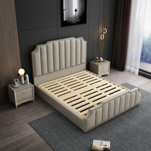 เตียงโรงแรมขนาดคิงไซส์ ราคาสุดคุ้ม รุ่นมาร์ตี้ ฟิกโก ดีไซน์หรูหราทันสมัย หุ้มหนัง ตกแต่งแบบ Tufted  พร้อมแผงตกแต่งพิเศษ  โครงเตียงนุ่มสบาย ทำจากไม้ปาร์ติเคิลบอร์ด - Product Image 4