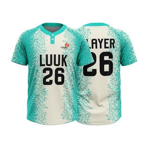 Maillots de baseball personnalisés imprimés, anti-bactériens, à manches courtes, respirants, à séchage rapide, anti-humidité, pour équipes de softball - Product Image 3