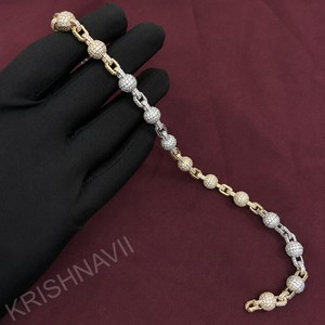 สร้อยคอทองคำแท้ 14K ประดับโมอิสซาไนต์ รับรองโดย IGI ขนาด 9 มม. ดีไซน์ลูกบอลประดับเพชรเต็มเม็ด สไตล์ฮิปฮอปแบบคิวบันลิงค์ - Product Image 3