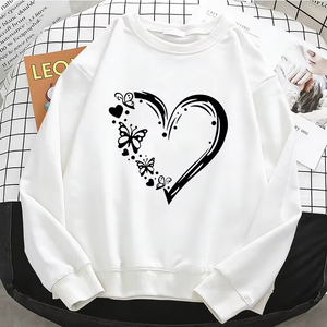 Sudaderas con capucha para mujer, profesionales, de nueva calidad, a la moda, con diseño de corazón y mariposa, sudaderas con capucha para mujer, sudadera de lana cálida, suave y transpirable - Product Image 1