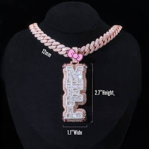 Pass Diamond Tester GRA Certificate Custom Hip Hop Charm Pendant Name Letter 925 Silver Fully Iced VVS Rapper Moissanite Pendant - Product Image 2