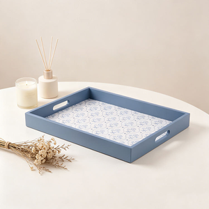 Bandejas de Madera MDF de Diseño Moderno, Recubiertas de Esmalte, Rectangulares, Juego de Dos Bandejas de Madera para Uso en el Comedor - Product Image 2
