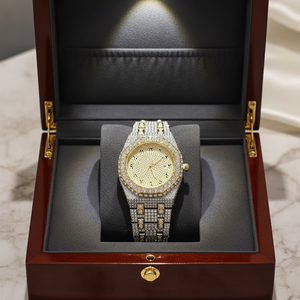 Reloj de Lujo de Alta Calidad con Moissanita VVS Personalizado, Estilo Hip-Hop con Diamantes, Oro Rosa, Automático y Mecánico - Product Image 1