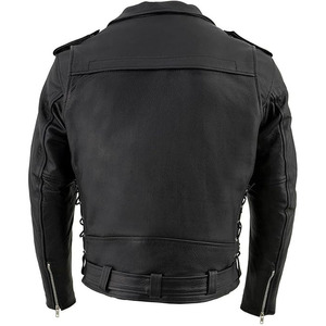แจ็คเก็ตมอเตอร์ไซค์หนังสีดำยูนิเซ็กซ์ SAMROZ SPORTS - Product Image 3