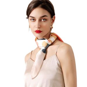 Women's Polyester <b>Square</b> <b>Scarf</b> - Printed Comfy Satin Silk-Feel Head Neck Stole Wrap - Product Image 1
