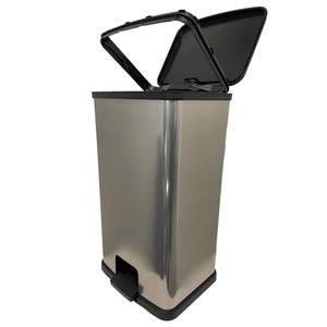 Pattumiera da cucina in plastica argentata da 13,2 galloni con coperchio, contenitore per rifiuti domestici per sacchi della spazzatura - Product Image 1