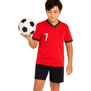 Uniforme de fútbol personalizado con nombre y número del jugador para niños, conjunto de camiseta y pantalones cortos para entrenamiento de equipos juveniles, ropa de equipo a precio económico. - Product Image 2