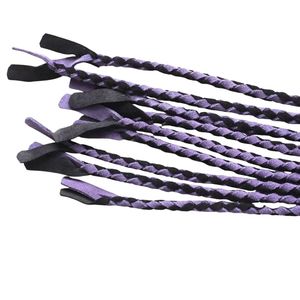 Fouet en nylon violet et noir avec poignée tressée et extrémité bouclée - Product Image 3