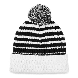 Bonnet d'hiver unisexe noir et jaune avec pompon, style décontracté, taille adulte 56-58CM - Product Image 2