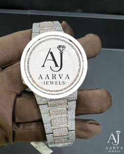 Reloj Mecánico Automático de Lujo con Moissanita, Caja de Acero Inoxidable, Cristal de Zafiro, Totalmente Adornado, Analógico, con Brazalete, Estilo Vintage, Unisex - Product Image 3