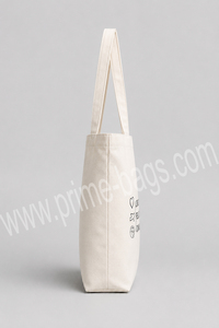 Bolsas Prime personalizadas de lona de algodón con diseño de puntos, plegables, reutilizables, con asas de yute, cierre de cremallera, color personalizado, logotipo impreso - Product Image 3