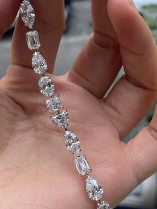 Women's 925 Silver Diamond <b>Bracelet</b> Oval Cut Lab grown D Color IGI Certified Classic Wedding Jewelry - Product Image 3