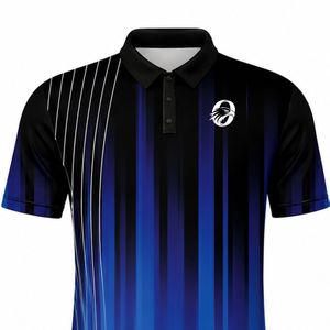 เสื้อโปโลฟุตบอลสีน้ำเงินดำสำหรับผู้ชาย เสื้อทีมมืออาชีพ ระบายอากาศได้ดี น้ำหนักเบา ชุดกีฬาสำหรับฝึกซ้อมและแข่งขันฟุตบอล - Product Image 5