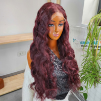 Perruques de cheveux humains vierges vietnamiens non-Remy, ondulées, avec dentelle transparente, pré-épilées, densité 200, HD, sans colle