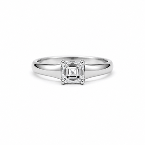 Premium Moissanite Engagement <b>Ring</b> Asscher Cut Diamond 14K Yellow <b>Gold</b> Plated Minimalist Anniversary Band for <b>Men</b> - Product Image 5
