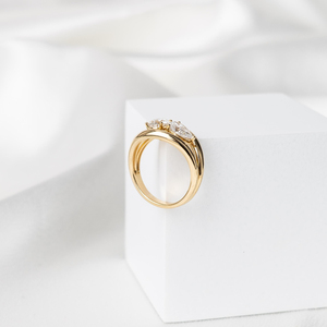 1.40ct Lab Grown Diamond Toi Et Moi <b>Ring</b> Round and Pear <b>Two</b> <b>Stone</b> <b>Ring</b> 14K Gold Minimalist Engagement <b>Ring</b> Fine Jewelry - Product Image 2